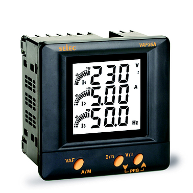 Technician checking panel-mounted electrical meters during inspection
