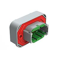 Amphenol SINE Systems ATM15-08PC-BM02 Connectors Str Flng Mnt PCB Rcp 8POS Gry Gld Cont C