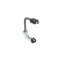 Amphenol Canada DRPC61B008A20 Modular Connectors / Ethernet Connectors Cable, Cat6A, Industrial RJ45, 90 deg  left exit to standard ix plug B key, 26AWG, 2.0m, 8u gold