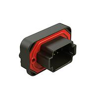 Amphenol SINE Systems AT13-08PB-BM01 Connectors RA Flng Mnt PCB Rcpt 8POS Blk Gld Cont B