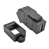 Tripp Lite U325-000-KPA-BK Type A to Type A USB 3.0 Panel Mount Coupler Angled F/FBK
