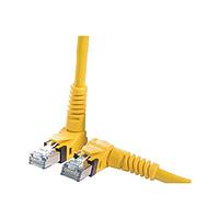 HARTING 09488485745010 Cat 6a RJ Industrial RJ45 Cable Assembly, VarioBoot RJ45 (set Up-Down) to VarioBoot RJ45 (set Left-Right), Cat6a PUR yellow, 1.0m