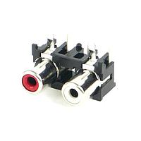 Switchcraft PJRAS2X1S01AUX RCA Phono Connectors 2 POS RA PH JK R-W G