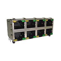 Amphenol Commercial Products RJSNEJ08108 Stacked RJ45 Stacked LEDs 8 Port