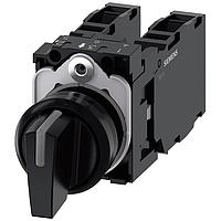 SIEMENS 3SU11002BL101NA0 Control Switches SELECTOR SWITCH. I-O-II. BLACK