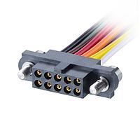 Harwin M80-FB12068F2-0150L Rectangular Cable Assemblies 10+10 Pos. Female T-Contact DIL 22AWG Cable Assembly, 150mm, single-end, Jackscrews