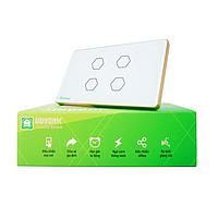 HUNONIC HNLUX04CT BLE Luxury Touch Switch 4 Rectangular Button (White)