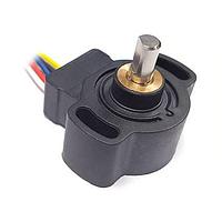 Amphenol Piher PSCM-A-10S-05 Rotary Position Sensors Compact Rotary Sensor, 12 bit Multiturm, Absolute, 5VDC analog, 32mm, Wire leads, 6mm flatted shaft, Non contact magnetic, Electrical Rotation Angle 3600 deg, , -40C to +125C - 10 turns