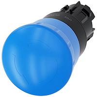 SIEMENS 3SU10001HB500AA0 Mushroom PUSHBUTTON, TWIST RELEASE BLU MH O40MM