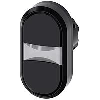 SIEMENS 3SU10003AB110AA0 Flat Button TWIN BUTTON, MOM, BLACK/BLACK