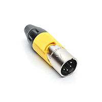 Amphenol Audio AX4M4M-AU Connectors 4P PIN M PLUG GLD W YLW MRK SLEEVE