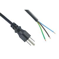 Alpha Wire 781 BK078 No Receptacle Power Cord 18AWG 3C UNSHLD CORD BLACK