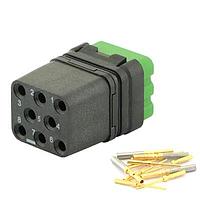 Eaton Souriau-Sunbank 8MQ2M0816SC Modular Connectors - Push Pull MQuick module, unsealed, with female crimp contacts