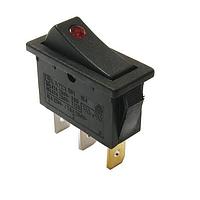 E-Switch RB141C1000-135 Power Rocker Switch Rocker, SPST, Off-On, Panel Mount, Snap-In, Green, LED, Green