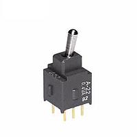 NKK Switches A22JP Process Sealed Subminiature Toggles DPDT ON-ON .248 BAT STRAIGHT PC .4VA