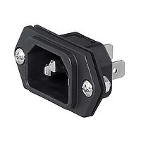 Schurter 3-144-633 Inlets Appliance Inlet, UL 15A/250VAC, Screw-on Mounting, Solder Terminals 3.5 x 0.8 mm, IP40