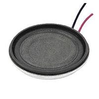 Same Sky (formerly CUI Devices) CLS0281-L152 Electromagnetic speaker, 28 mm round, 5.8 mm deep, paper, Nd-Fe-B, 1 W, 8 ohm, 500 Hz, 152 mm wire leads