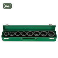 TOPTUL GDAD0801 - 8PCS 1inch DR. 6PT Flank Impact Socket Set