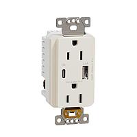Square D SQR55153LA USB Type A USB A/C 5.4A CHARGR TR DUPLX 15A RECP LA
