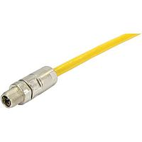 HARTING 21330101850040 Sensor Cables / Actuator Cables M12 X-code Slim Design Double Ended Cable Assembly, 8pin, straight male to straight male, 4x2xAWG26/7 Cat7a, PUR yellow, 4.0m
