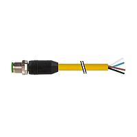 Murrelektronik 7700-12021-1500500 Connectors M12 male 0 with cable, TPE 4x18AWG ye UL/CSA, ITC/PLTC 5m