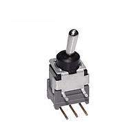 NKK Switches B19JH Toggle Switches ON-OFF-(ON) .248 BAT RIGHT ANGL PC .4VA