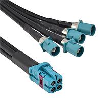 Adam Tech CA-BM04ZJ-4FPZ-0.3 RF Cable Assemblies CBL ASSY FAKRA JCK TO PLG 1000MM