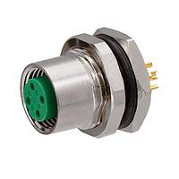 Stewart Connector SS-12300-001 Connectors M12 D-Code Connector  Vertical  Female  Panel Mount  IP68
