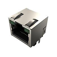 GCT (Global Connector Technology) MJ3230-88-GG-2 Connectors RJ45 8P8C Screened Mod jack RA TH Grn/Grn LED Top tab Tray