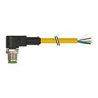 Murrelektronik 7000-12121-0151000 Connectors M12 male 90 with cable, PVC 5x0.34 ye UL/CSA 10m