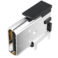 GCT (Global Connector Technology) USB4210-GF-A PCB Top Mount Flag Style USB C Receptacle, Flag-type, USB2.0, SMT, 16pin, H=9.89mm