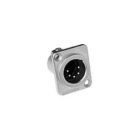 Amphenol Audio AC5MDZ Connectors 5 Pole XLR Male Chassis Mount D Type Machined Contacts  Nickel Finish