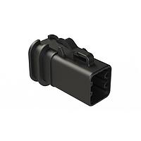 Amphenol SINE Systems ATP06-6S-OMRDBLK Automotive Connectors 6-Position Female Plug, Overmold Compatible, Reduced Diameter Seal, Black