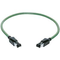HARTING 09473434115 Ethernet Cables / Networking Cables RJ Industrial RJ45 DualBoot Patch Cable, 4x22/7AWG, PVC Outdoor black, 0.5m