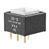 NKK Switches UB15SKG036G Pushbutton Switches SQ SPDT ON(ON) BLUE LED PC BODY ONLY