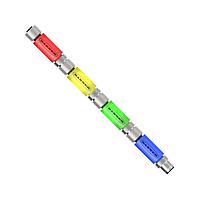 Banner Engineering TL15BGYRQ In-Line Modular Tower Light Indicators TL15 Series Kit: 4-Color In-Line Status Indicator; Voltage: 12 or 24 V dc; Housing: PVC; IP67; Input: PNP; Colors: Blue, Green, Yellow, Red; Male-Female 5-pin M12 Integral QD
