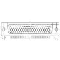 Amphenol Commercial Products 17EBH078SAM210 High Density D-Sub Connectors D-Sub, Stamped Signal 3A, High Density,High Temp, Right Angle PCB Thru Hole, FP=8.89mm (.350"), 78 Socket, 30 mircoinch Gold, UNC4-40 Threaded Front Jackscrew, Ground Tab with Boardlock