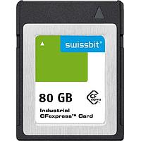 Swissbit SG2600CE080GI-1TB2-1DB-STD Memory Cards Industrial CFexpress Card, G-26, 80 GB, 3D PSLC Flash, -40C to +85C