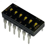 CTS Electronic Components 209-6LPST DIP Switches SPST 6 switch sections