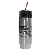 Amphenol Wilcoxon PC420VP-05-EX Vibration Sensors Top exit, 85 C, 4-20 mA ( 5% @ full scale) proportional Velocity, Equivalent Peak, 0.5 ips (12.7 mm/sec), blunt cut cable, 4 meter PVC coated leads standard, add 25.00, up to 75 meters.