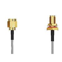 GCT (Global Connector Technology) CABLE 243 RF-0200-A-1 RF Cable Assemblies SMA STR Plug2SMA STRJck R BH Mt wO-ring IP67/IP68 200mm