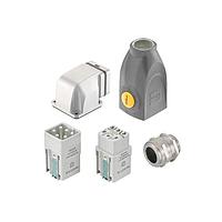 HARTING 10220030004 Heavy Duty Power Connectors Han-Yellock 10 Kit 5+GND - angled housing, top entry hood, M20 cable gland for 6-12mm (16amps per pin, quicklock)