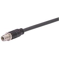 HARTING 09482200011200 Sensor Cables / Actuator Cables M12 D-code Overmolded Cable Assembly, single ended, straight male, EtherRail Flex (4xAWG22/7), black, 20m