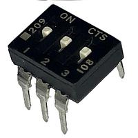 CTS Electronic Components 209-3LPS DIP Switches 3 switch sections SPST