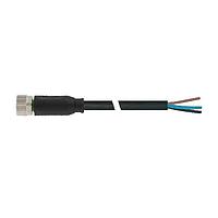 Murrelektronik 7000-08041-6300500 Connectors M8 female 0 with cable, PUR 3x0.25 bk UL/CSA+drag chain 5m
