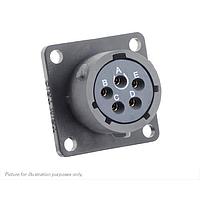 Eaton Souriau-Sunbank UTSX014D5SX Receptacles Square flange receptacle, without backshell, with 5 female PCB contacts, IP68/69K in unmated conditions, keying X
