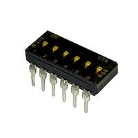 CTS Electronic Components 210-6LPST DIP Switches 6 switch sections SPST