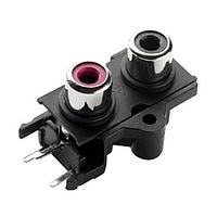 Same Sky (formerly CUI Devices) RCJ-2233 PCB Mount Jack 2 Port White RA Vert RCA Jack