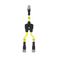 Banner Engineering CSB-M1251M1251 Splitter Cables M12 QD Splitter Cable; 5-pin Straight male M12 0.3 m (1 ft) Trunk; 5-pin Straight Female M12 0.3 m (1 ft) Branch 1; 5-pin Straight Female M12 0.3 m (1 ft) Branch 2; Nickel-Plated Brass Coupling Nuts Yellow Jacket