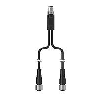Banner Engineering S15YA4-M124-M124-0.2M Splitter S15Y Series: Slimline Splitter; 4-pin Male M12 A Code; 2x 4-pin Female M12 A Code 0.2 m Cables; Pin 4 output on 2 & 4 on HR